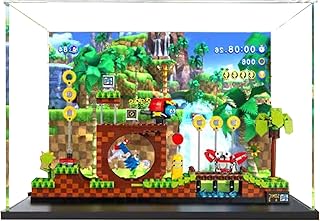 Acrylic Display Case for Lego 21331 Ideas Sonic The Hedgehog - Green Hill Zone,Protect & Decorate Model with Dustproof Storage (Background A)