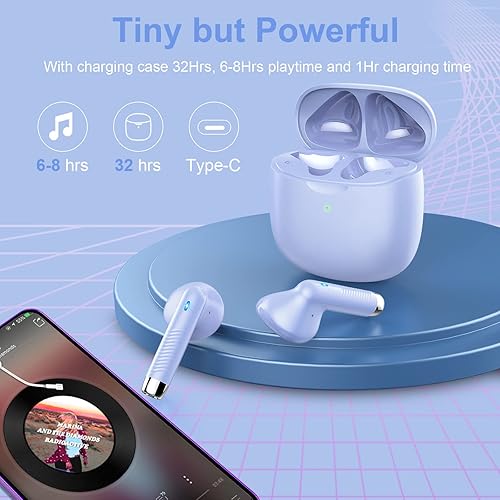 Miniatura 15 de Auriculares inalámbricos, auriculares Bluetooth 5.4 con cancelación de ruido y micrófono, auriculares Bluetooth con graves estéreo, auriculares