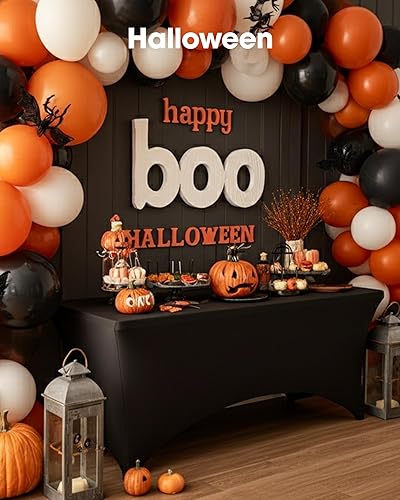 Miniatura 8 de Pureegg Mantel de elastano de 6 pies, paquete de 4, paño ajustado y ajustado para mesa rectangular, sin arrugas y elástico para fiestas, bodas,