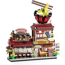Japanese Ramen Shop Mini Building Blocks Set | 1102 PCS Realistic Street View Architecture Model Kit | Collectible Construction Toy | Aesthetic Desk Decor Gift for Teens & Adults
