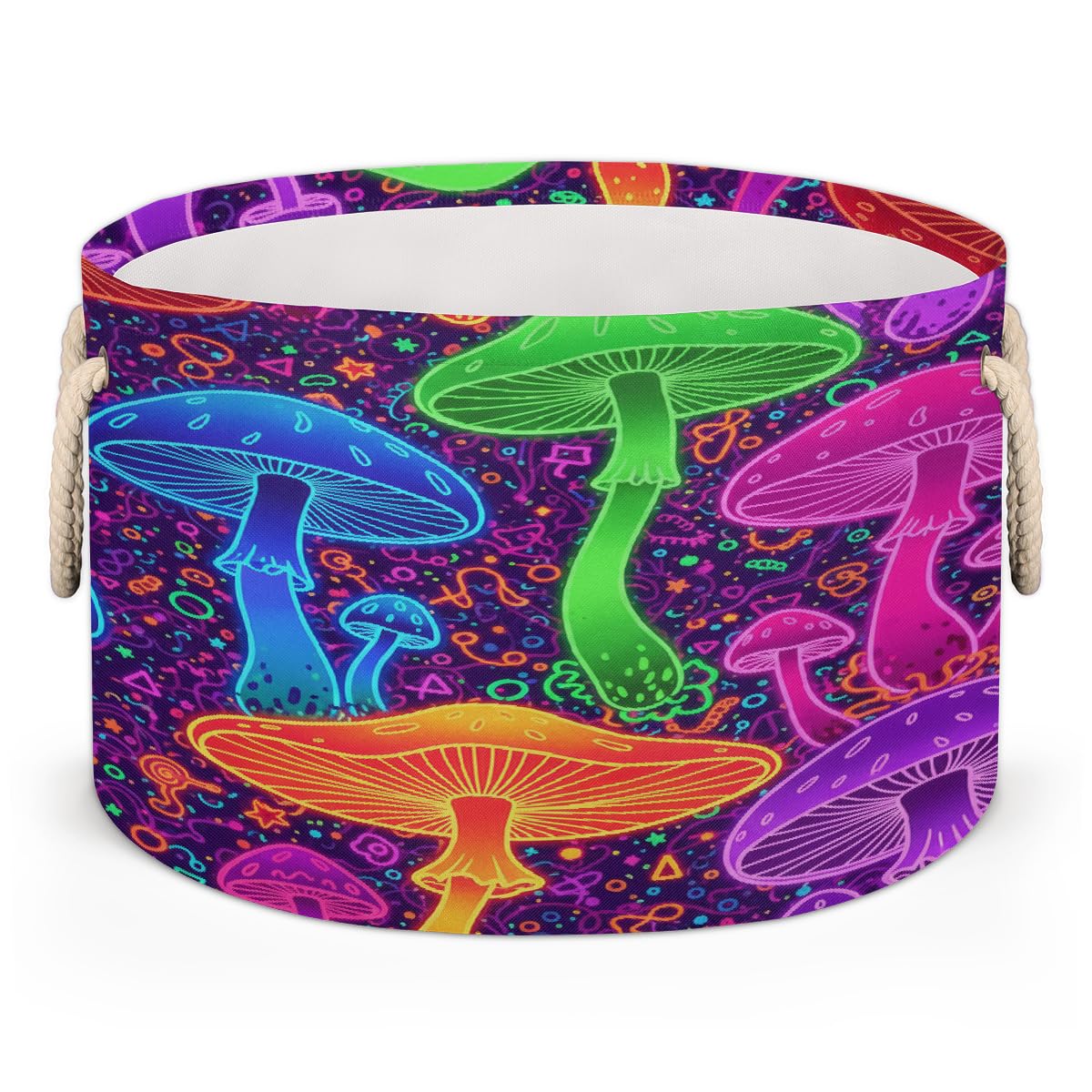 Panier à linge pliable champignon fluo pour le salon et la chambre