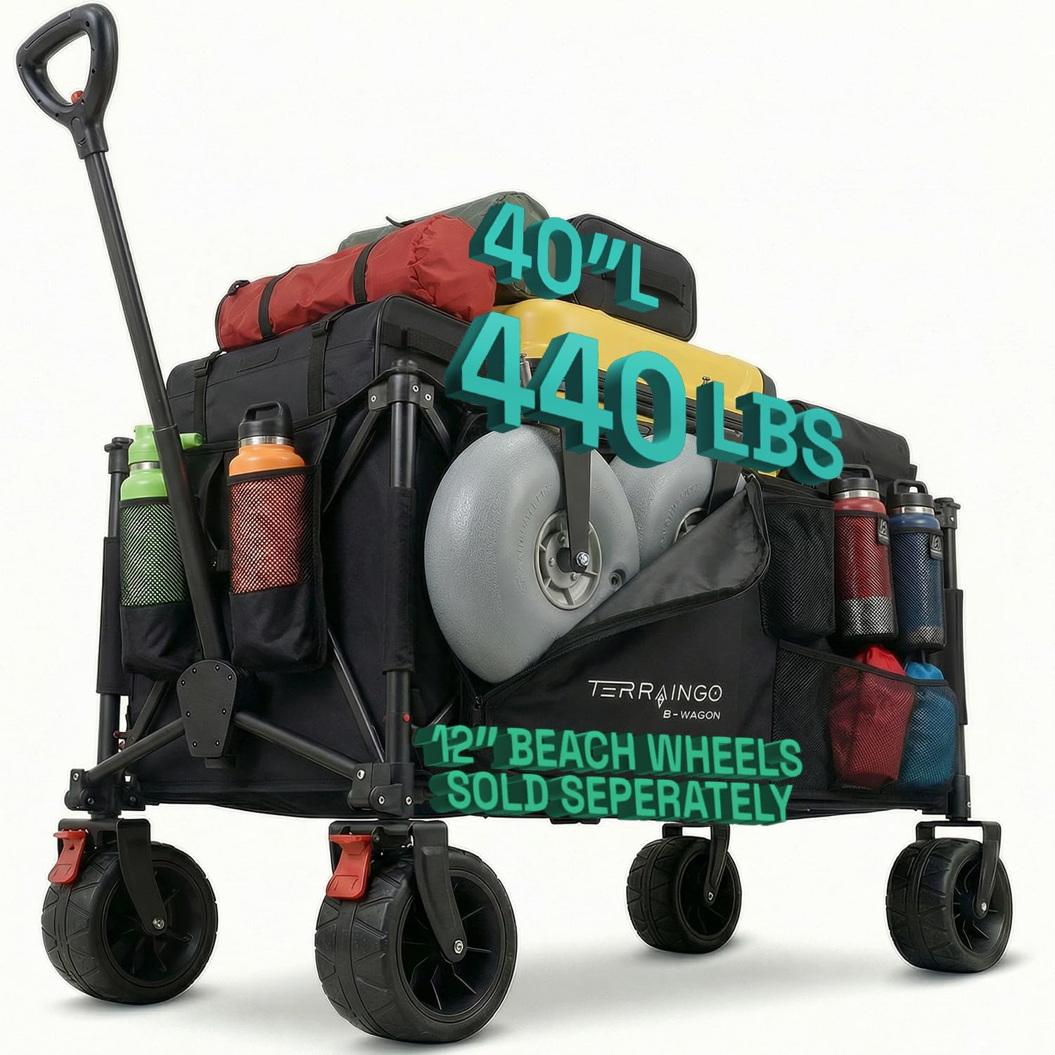 TerrainGO Collapsible Folding Beach Wagon | 260L Heavy Duty Utility Garden Cart with All Terrain Wheels for Sand | Outdoor... - Review, Price and Buying Guide