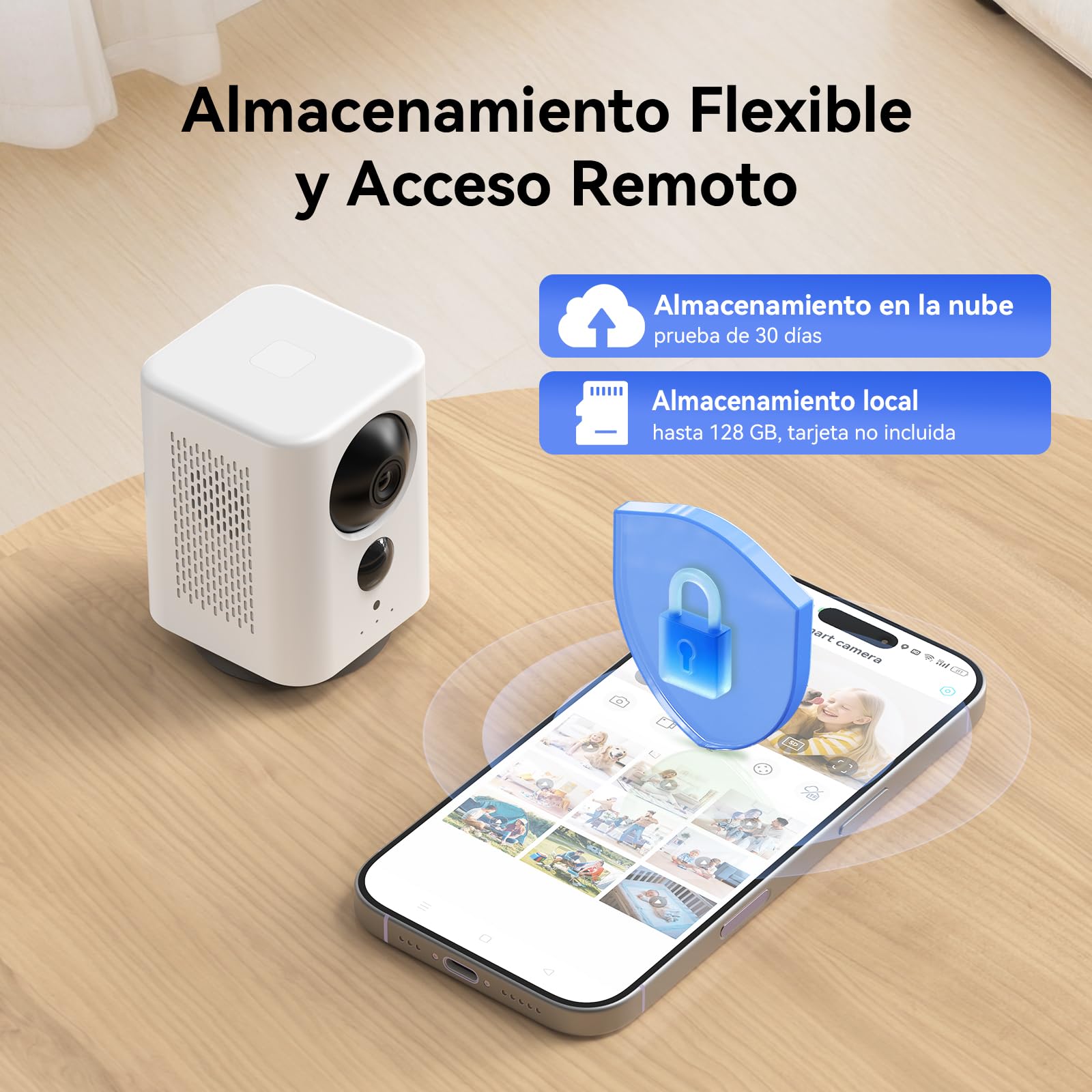 2K Camara Vigilancia WiFi Interior Sin Cable con Batería 7800mAh | 360° PTZ, Visión Nocturna Color, Detección PIR, Audio bidireccional, Camara Vigilancia Bateria para Bebés, Mascotas, Ancianos