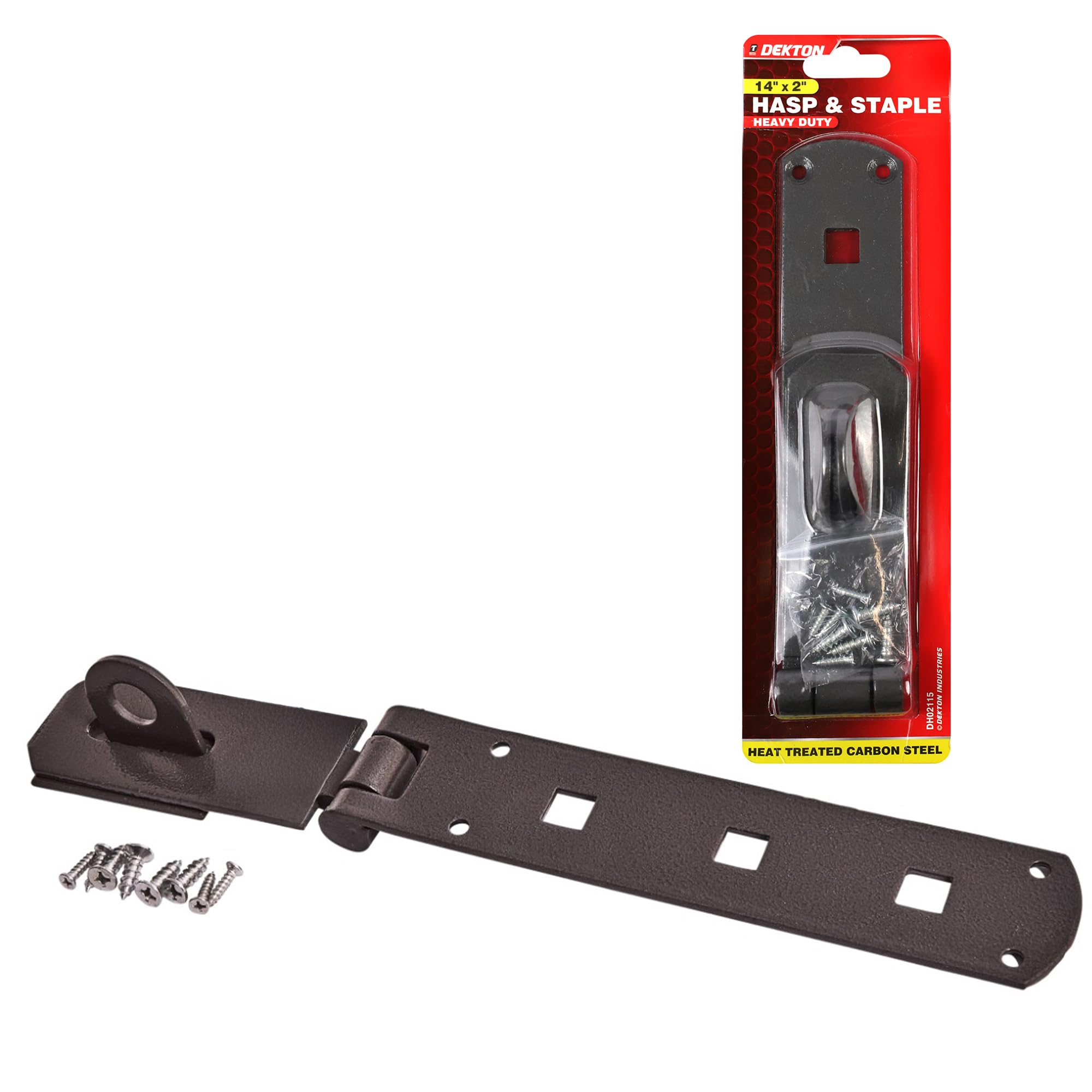 Dekton 14" Hasp And Staple X 2"- Secure Padlock Hasp, Black