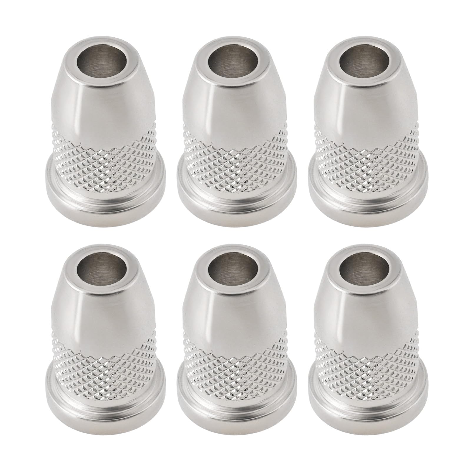 The Lord of the Tools 6pcs 11mm Top Guitar String Ferrules Body String Ferrules String Through Body 6.5mm Hole Compatible with Telecaster Strat Style Electric Guitar(Chrome)