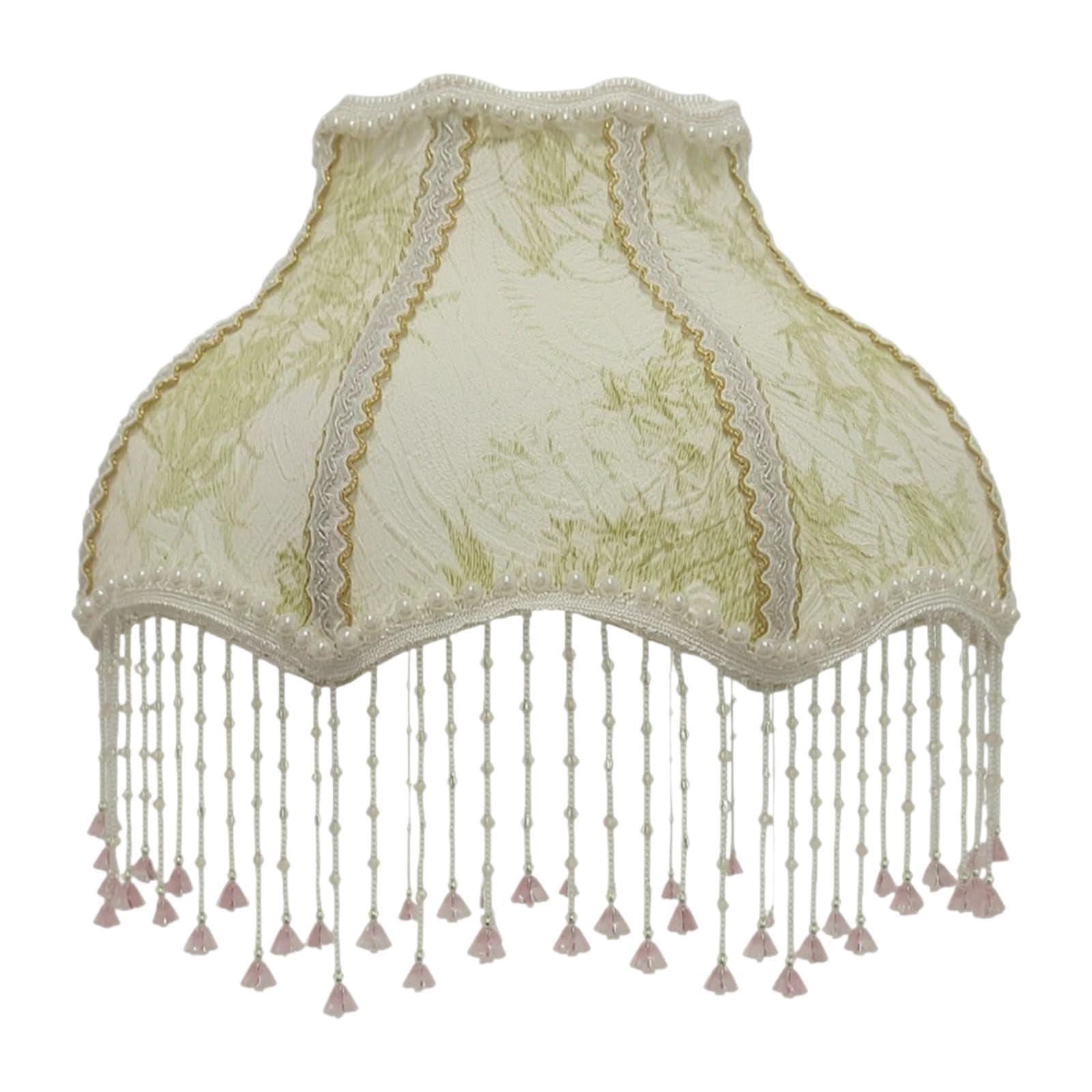 MagiDeal Abat-Jour en Forme de Cloche à festons, Abat-Jour à Franges, Victorien Romantique pour Lecture dans Un Salon d'hôtel, Beige