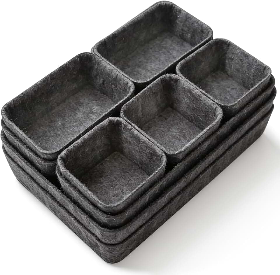 Jukibole Schubladen Organizer Set, 9 Stücke Ordnungssystem für Schublade, Küche, Büro & Schminktisch