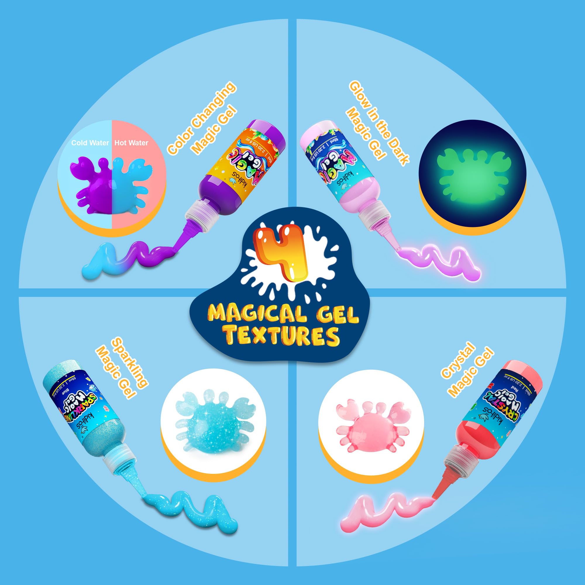 Klever Kits Set Magico Elfi Acquatici - Crea Animali In Gel D'Acqua Giocattolo Fai Da Te Per Bambini 3+ - 3