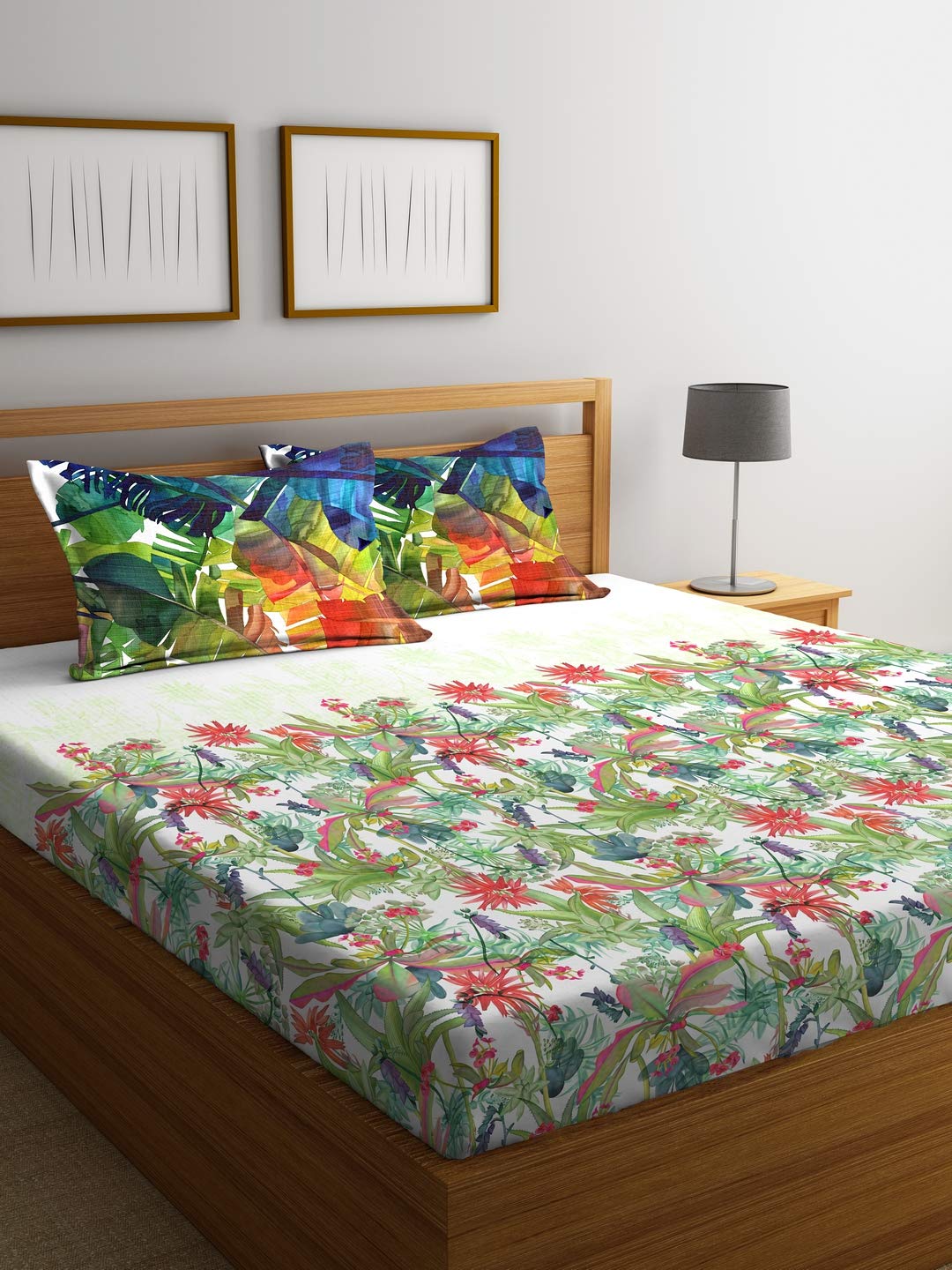 Buy Portico New York Rain Forest Printed Cotton 210 TC Super King Size