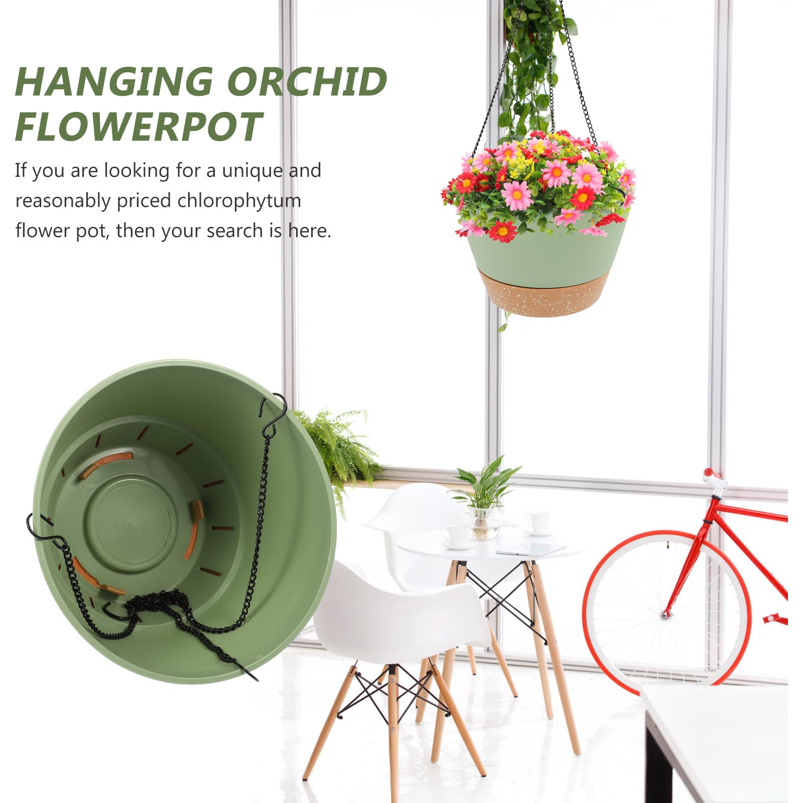 HANABASS Pot de Fleurs Suspendu en Plastique pour Balcon 2pcs, pour Chlorophytum, Rangement Suspendu et Adapté aux Plantes D'extérieur