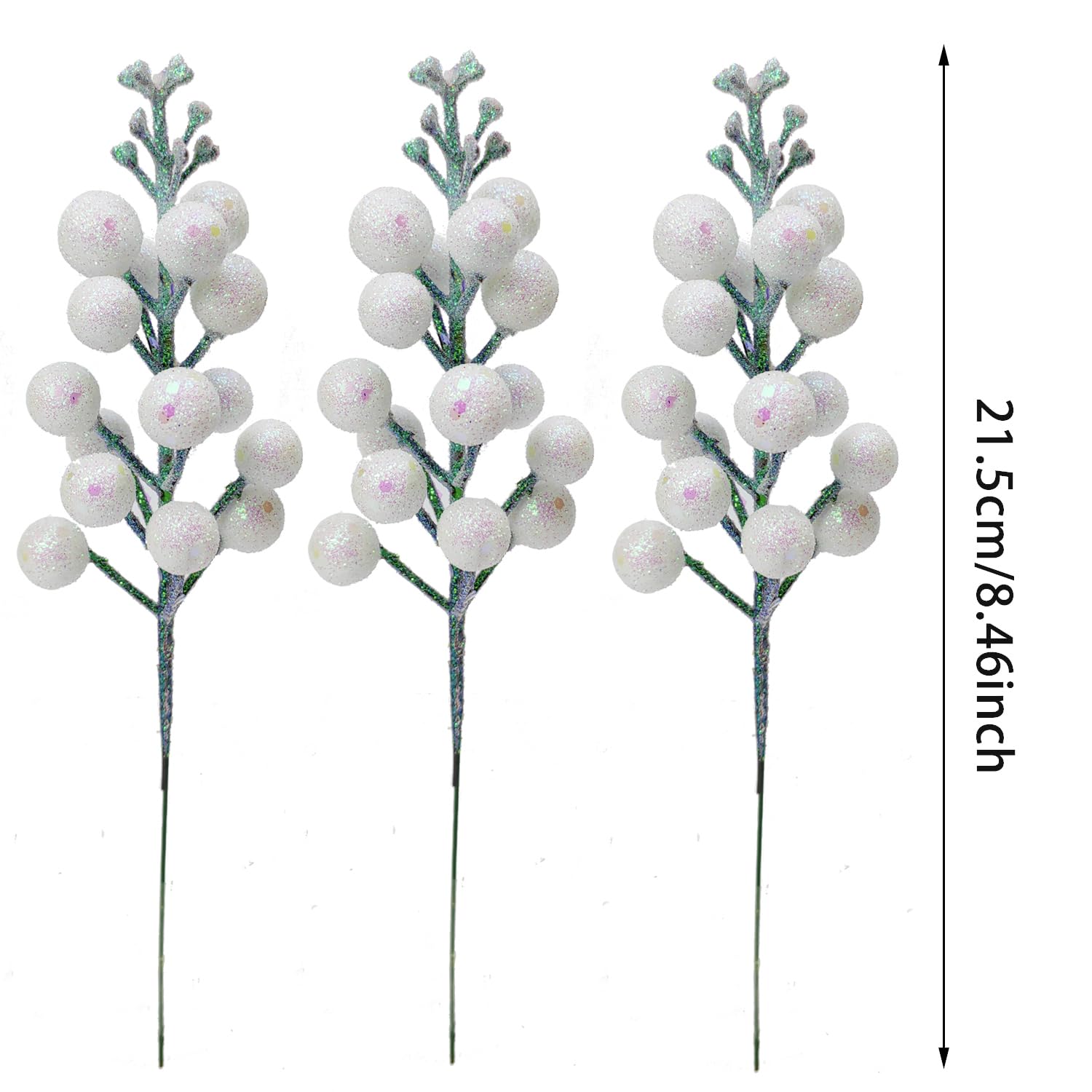Pack of 16 Christmas Glitter Berry Stem - Image 3