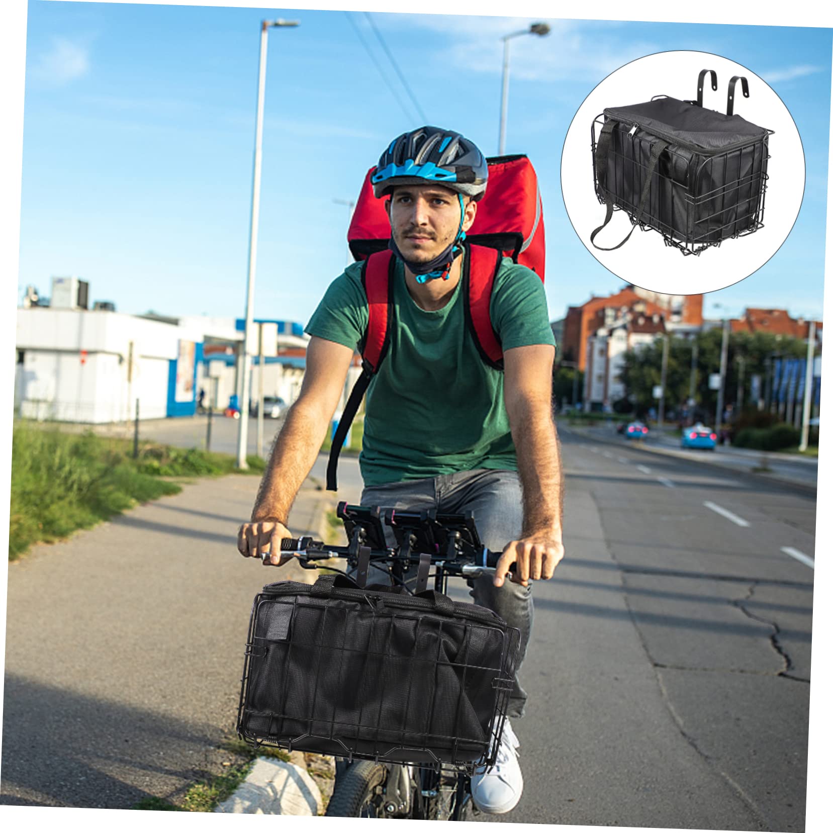 Faltbarer Fahrradkorb für Vorne, 2 Stück, Metall, Schwarz