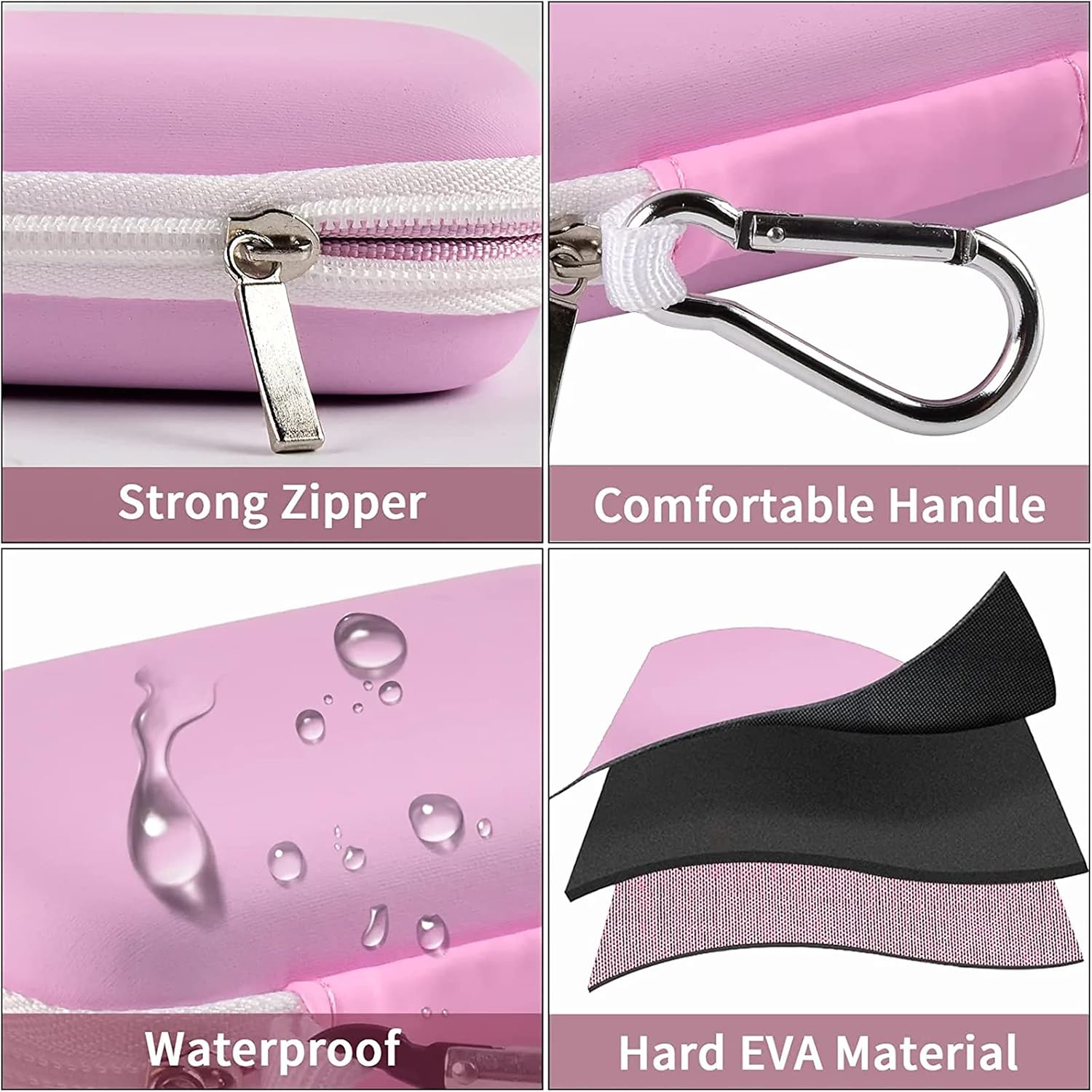 Case Compatible with Ledger Nano X/ S/ S Plus Cryptocurrency Hardware Wallet - BTC Bitcoin, Ethereum, Ripple, Altcoins and ERC Tokens. Storage Carrying Organizer for Crypto Wallet & USB Cables -Pink