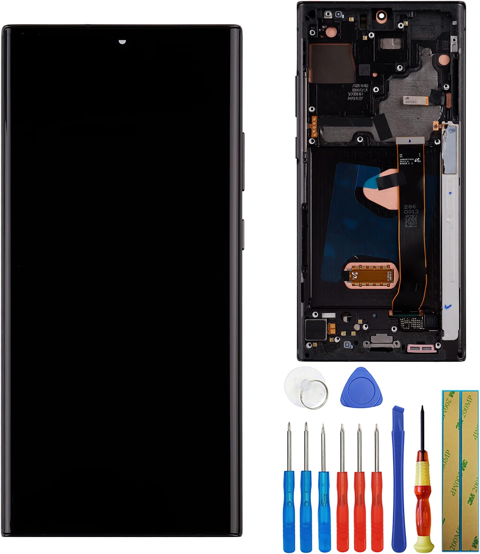 TFT Digital Display Compatible with Samsung Galaxy Note 20 Ultra 5G SM-N986B, SM-N986B/DS 6.9" LCD Display Touch Screen Assembly Fingerprint not Supported（with Frame）