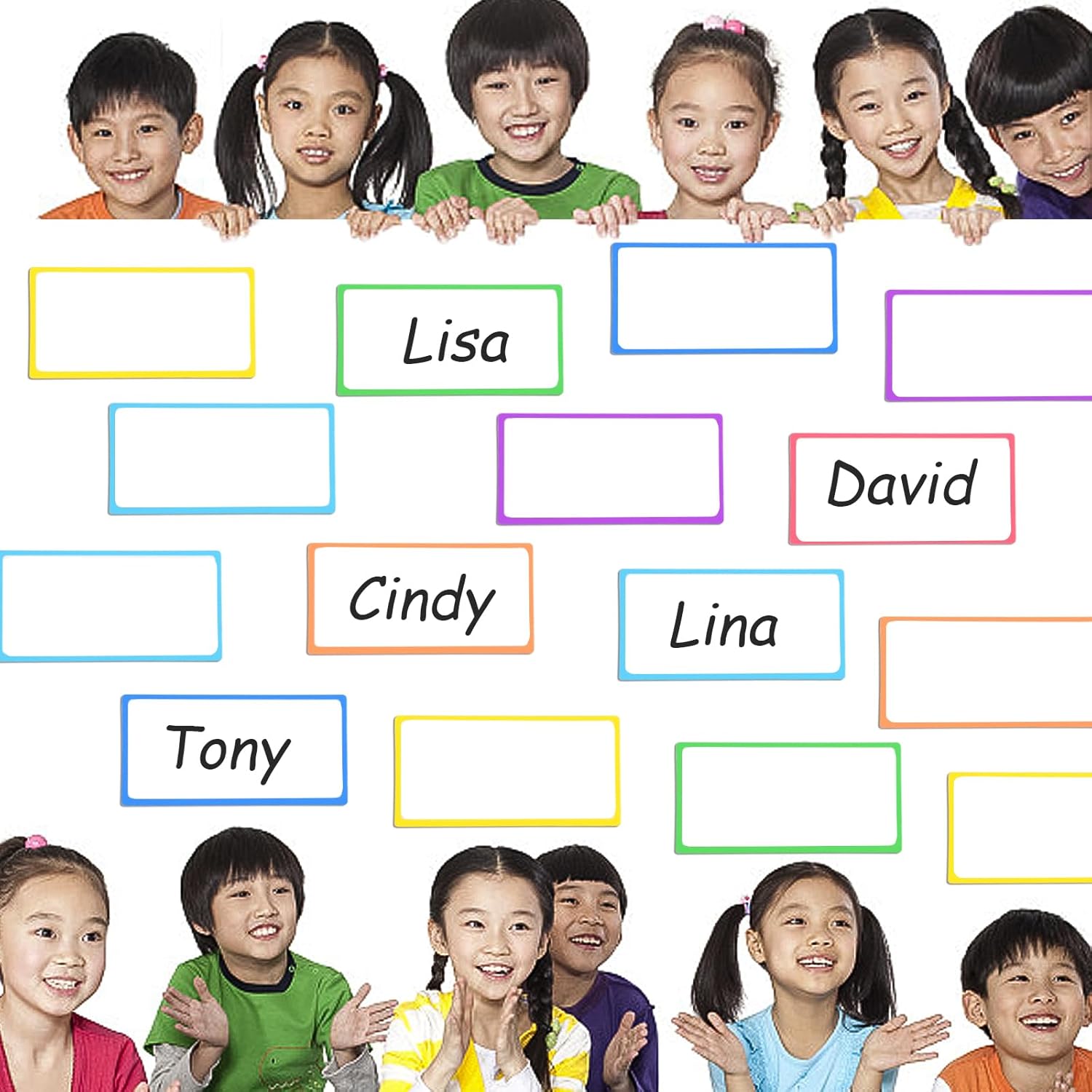 80 Pack Magnetic Dry Erase Labels 8 Colors 4"x2" Magnetic Labels Reusable Strips for Classroom, Office, Cabinet, Write On Magnets Sticker Writable Erasable Name Tags for Fridge