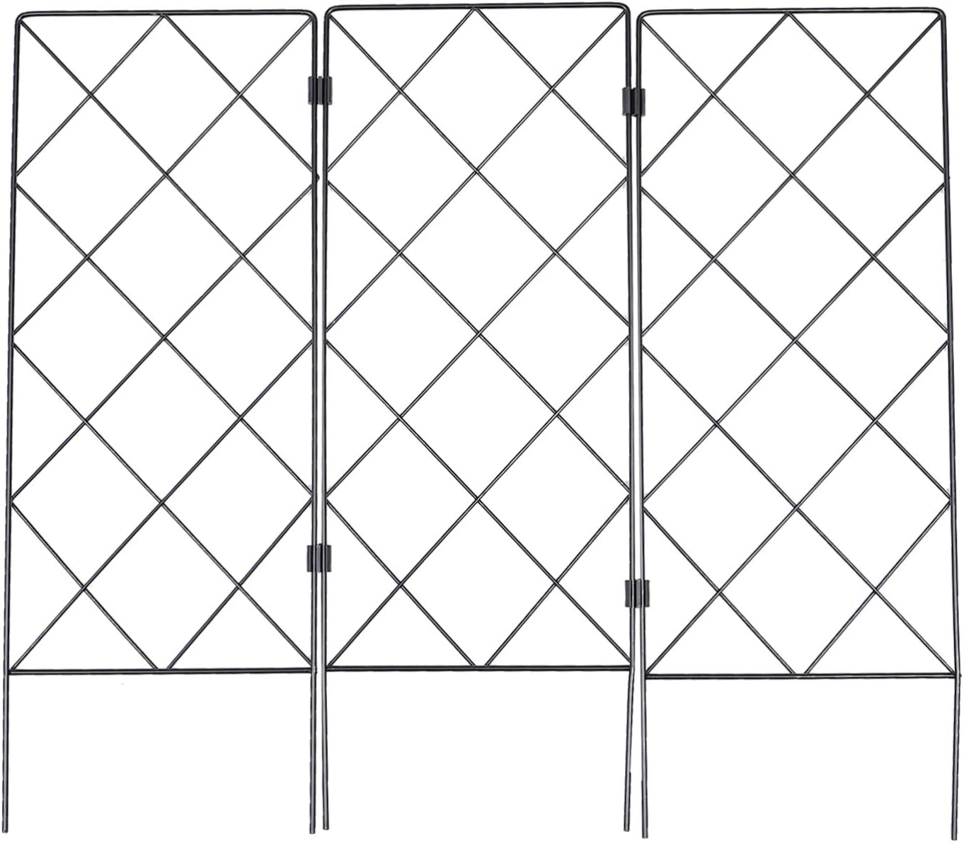 Cabilock Iron Rectangular Black Plant Support Trellis for Climbing Plants, Flowers, Vines, Stands, Metal Wire Lattices, Grid Panels, Indoor/Outdoor Plants