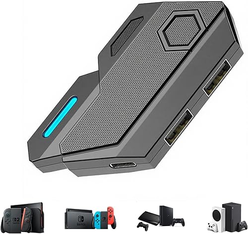 Adaptador de teclado y mouse para Nintendo Switch/PS4/PS3/Xbox One/Xbox 360 Converter - Mapeo de teclas personalizado, Plug and Play
