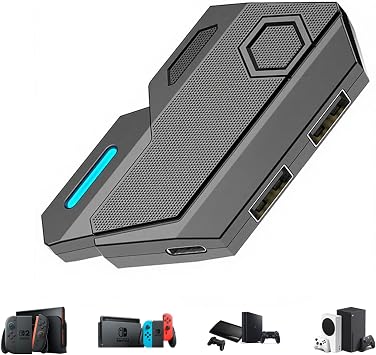 Keyboard and Mouse Adapter for Nintendo Switch/PS4/PS3/Xbox One/Xbox 360 Console Converter - Custom Key Mapping, Plug and Play