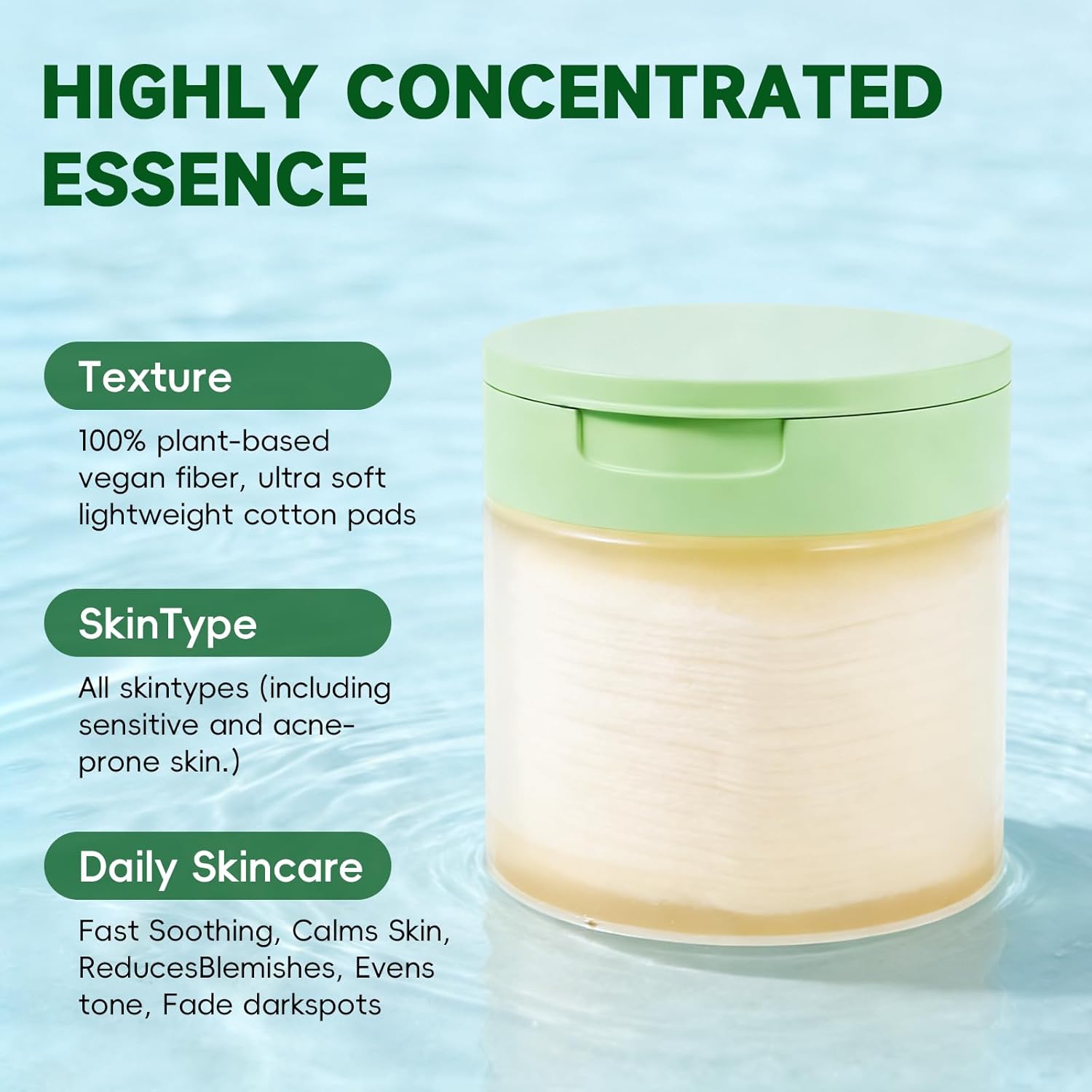 100 Count Toning Polish Pads, Skincare Toner Pads for Dark Spots, Wrinkles & Dull Skin - Hydrating Facial Treatment with Snail Mucin, Niacinamide, Peptides & Centella - Image 2