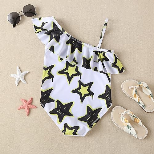 Miniatura 5 de Traje de baño de verano sin mangas para niñas con estampado de estrellas volantes bikini de moda cola de sirena para niñas