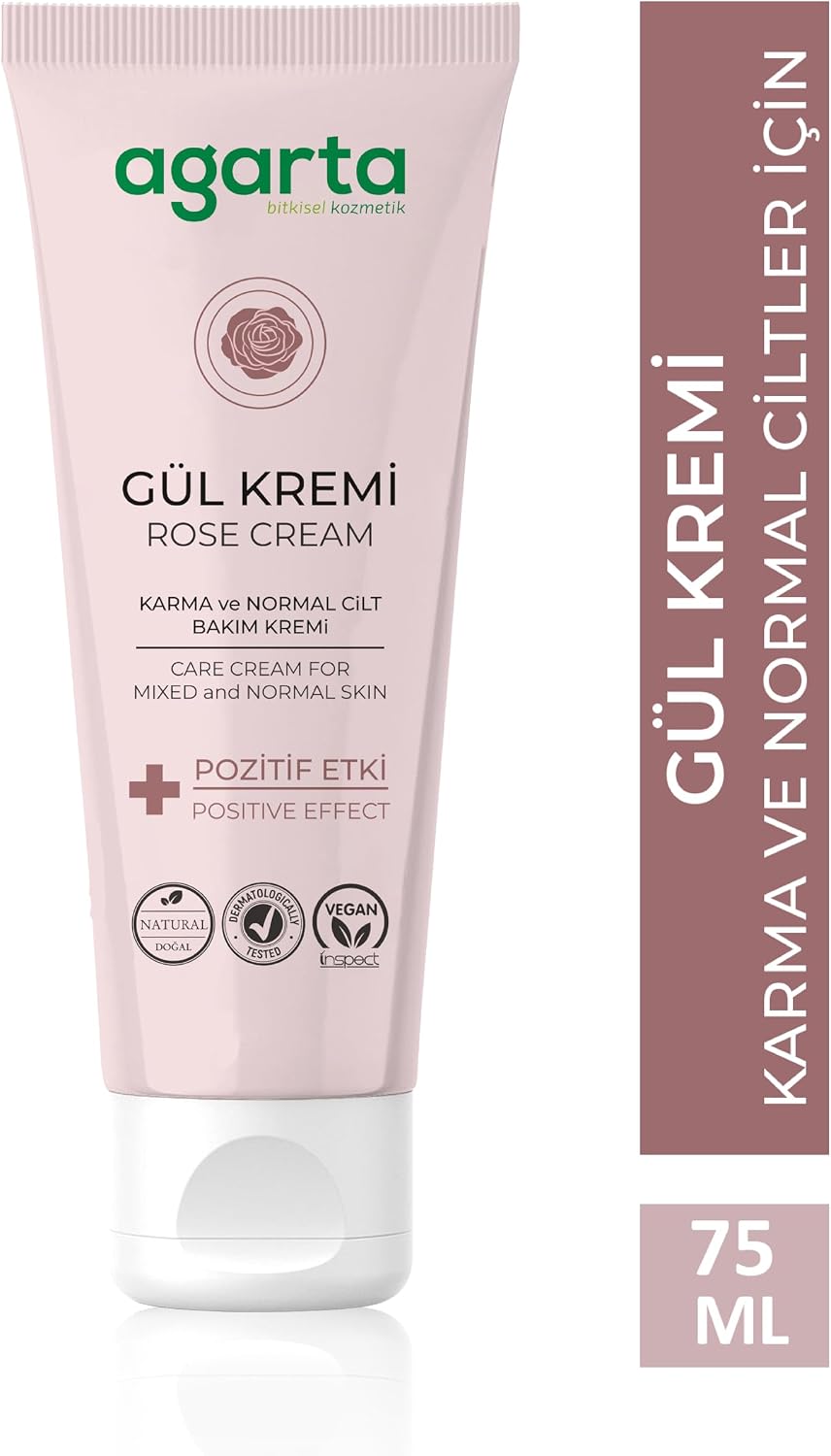 Agarta Doğal Yüz Ve El Nemlendirici Gül Aromalı Cilt Bakım Kremi 75 ml