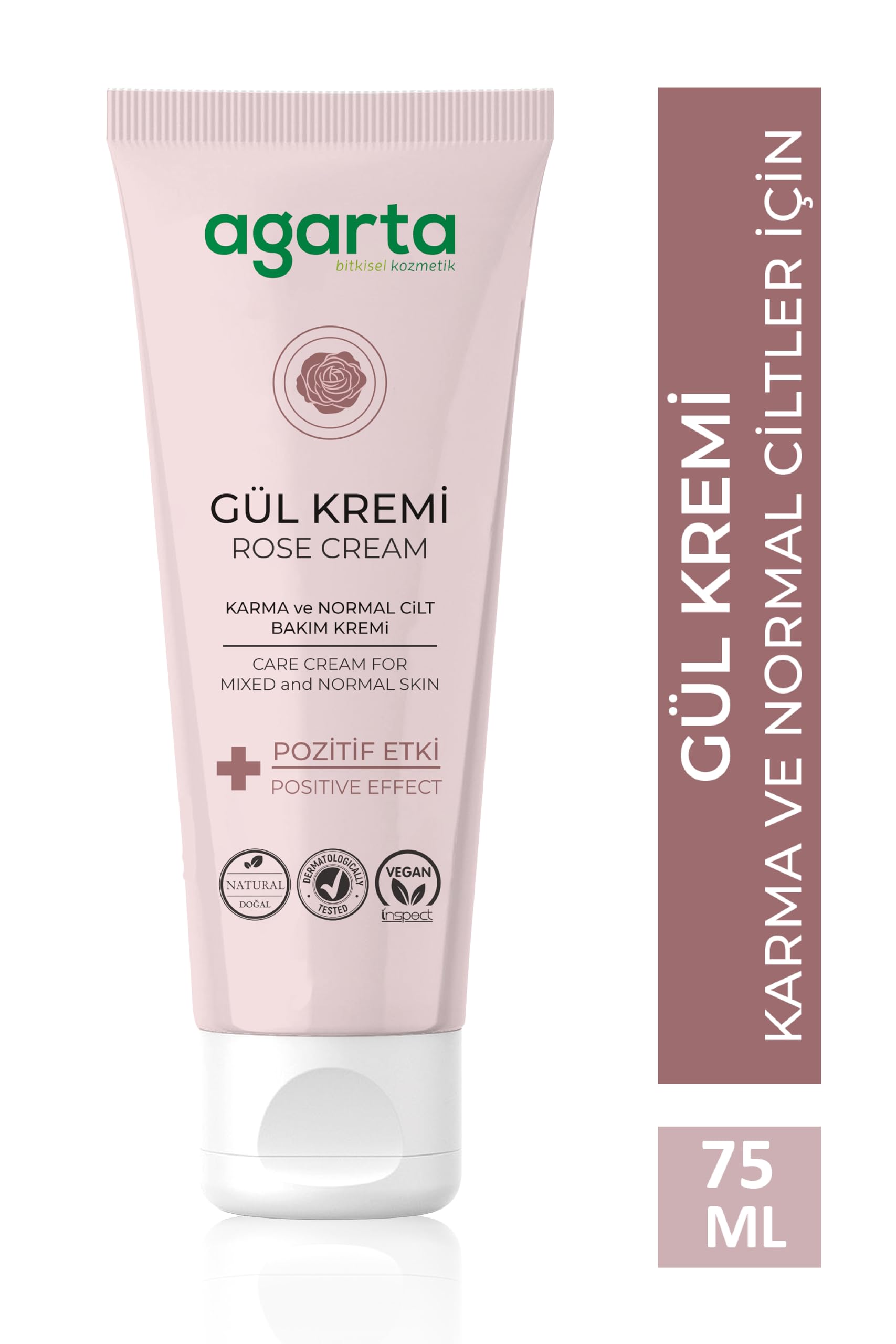 Agarta Doğal Yüz Ve El Nemlendirici Gül Aromalı Cilt Bakım Kremi 75 ml