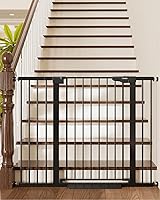 Vista 12 de Cumbor - Puerta de bebé extra alta de 36" de 29.7"-51.5", puerta de seguridad con cierre automático para escaleras, puerta para perros de paso fácil