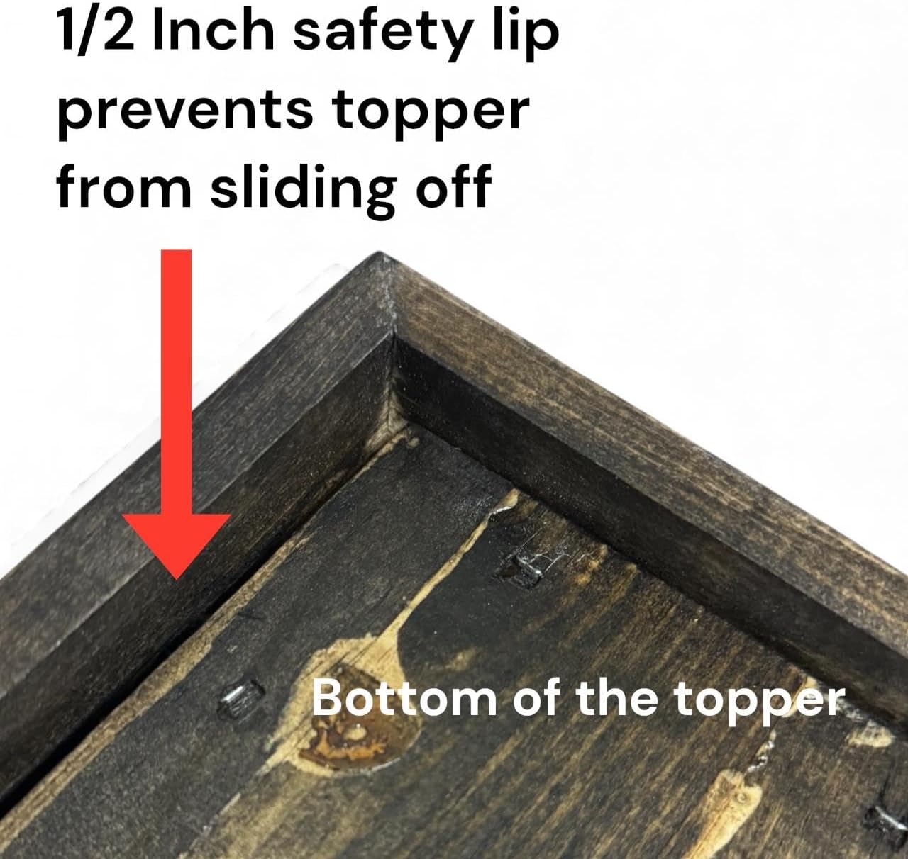 Handmade Hard Wood Kennel Topper with Safety Lip, Jacobean Stain (29 x 43)
