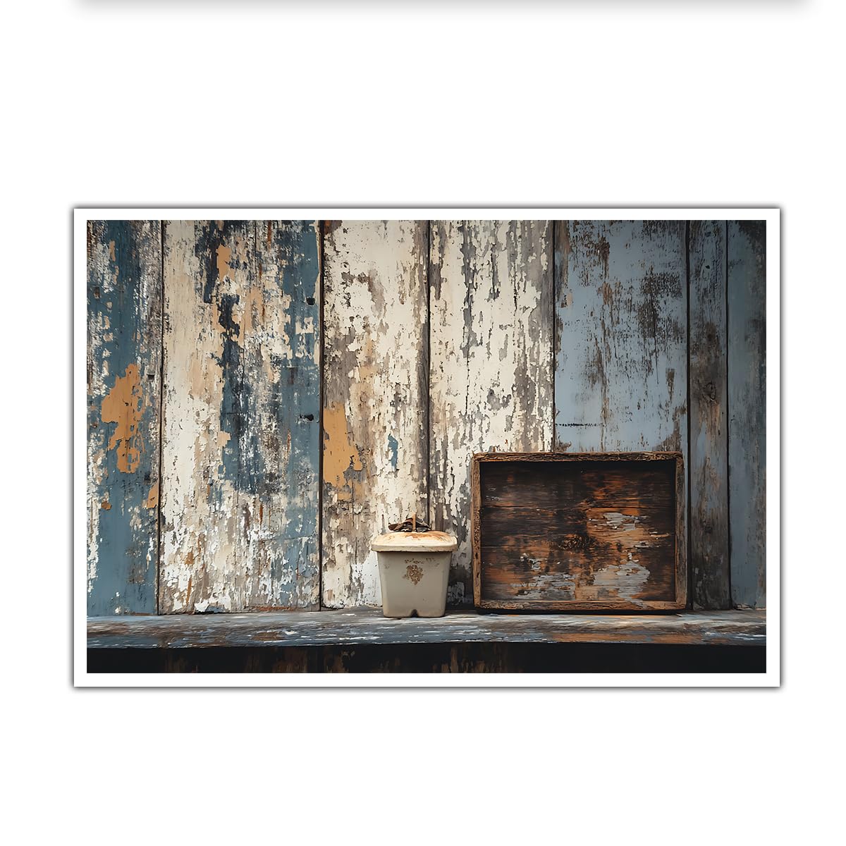 CHERHERART Affiche rustique en toile délabrée Ferme vintage Œuvre murale Cuisine Toile Tirages pour salon Couloir Salle à manger 80x135cm Sans cadre