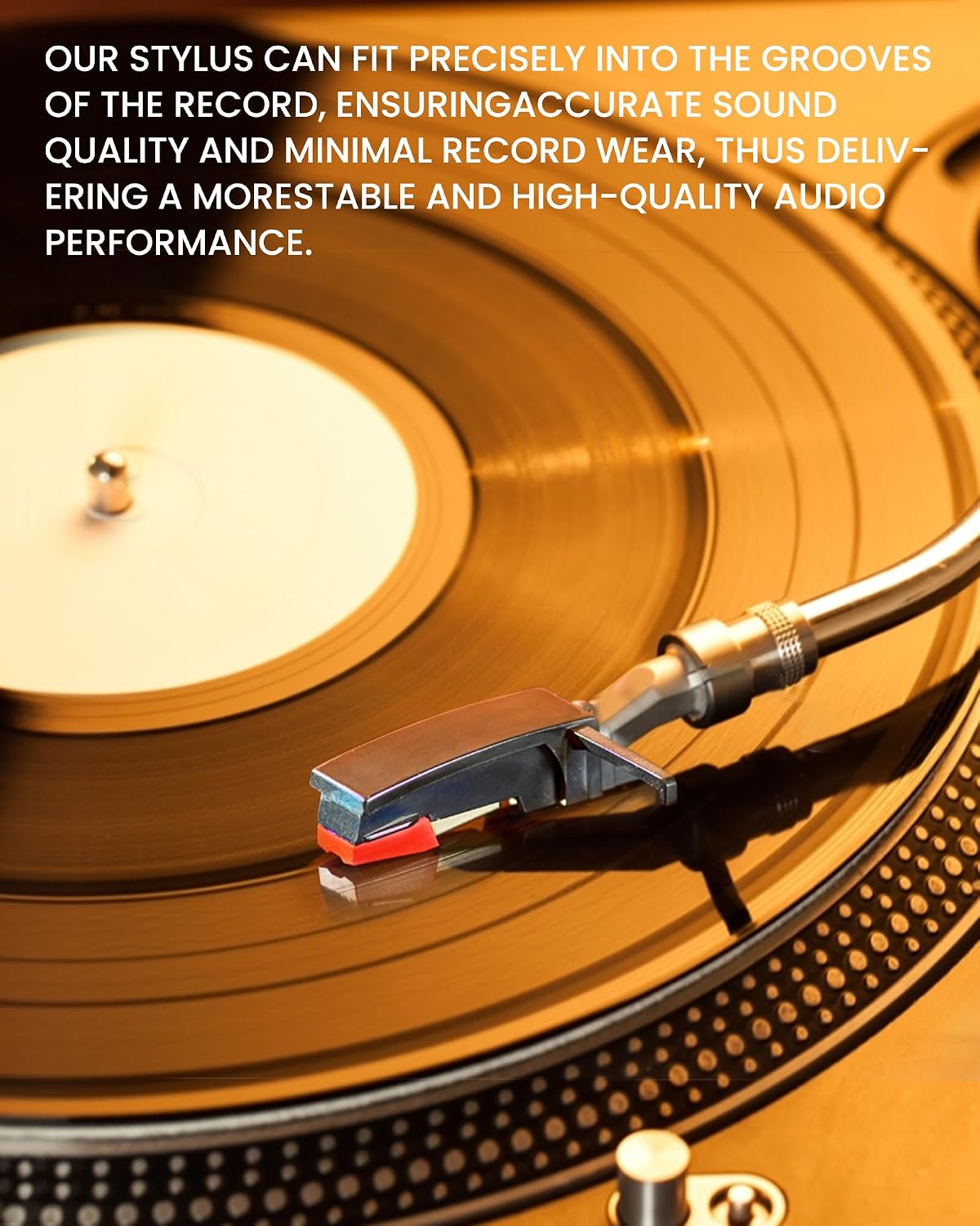 4 Pack Record Player Needle Replacement, Vinyl Record Needle, Easy to Install, Compatible Multiple Turntable Models Such as Crosley, Victrola, ION, Equipped with Ruby Tip, Provide High-quality Sound