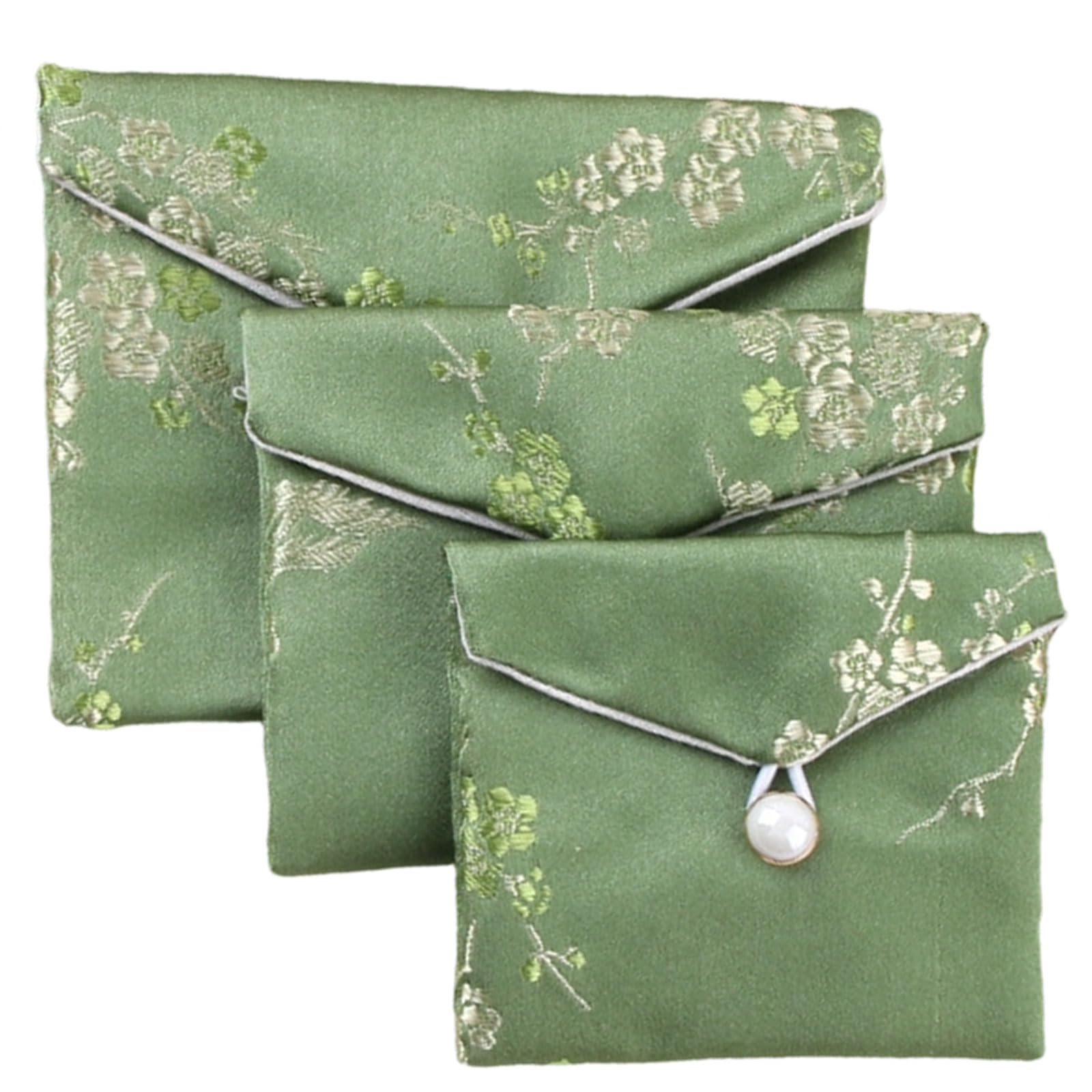 uikios Brocade Antique Inspired Jewelry Box Alternative Organizers Pouches Portable for Earring Necklace Storage Portable Jewelry Pouches