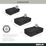 ROOTS Packing Cubes For Luggage With Laundry Bag – Set of Five to Better Organize Your Travel Suitcase, with Mesh Ventilation, Zippered, Made from Recycled Nylon – Black