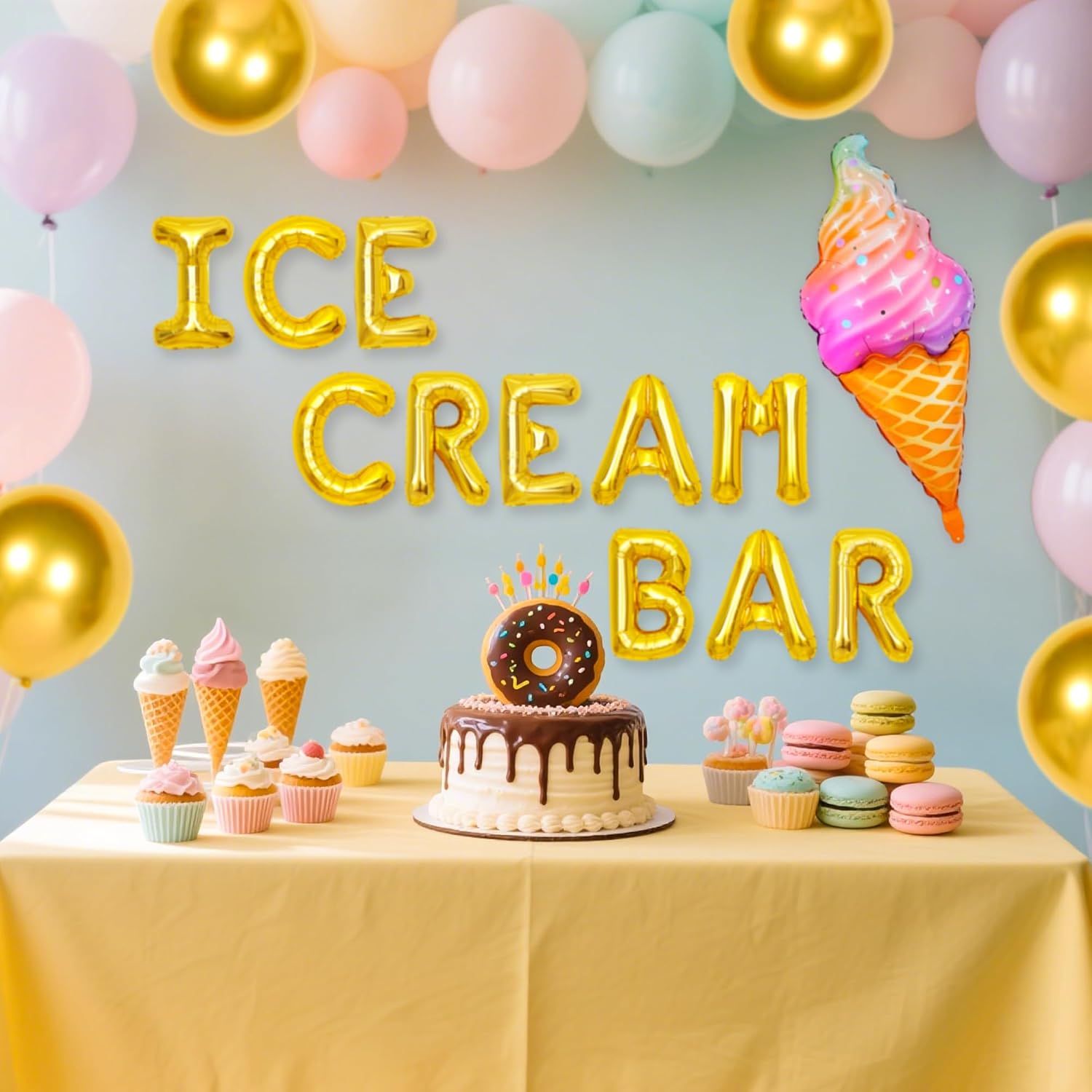 Ice Cream Bar Supplies Decoration Sign Ice Cream Birthday Decoration Sundae Funday Decorationfor Summer Birthday Party Supplies Baby Shower Classroom