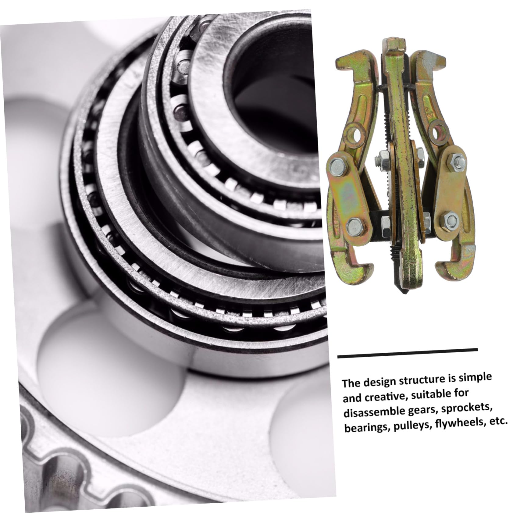 Anneome Extractor de Engranajes de Tres Mordazas de Acero, Herramienta para Extraer Rodamientos y Poleas Resistente Taller Mecánico Color Aleatorio