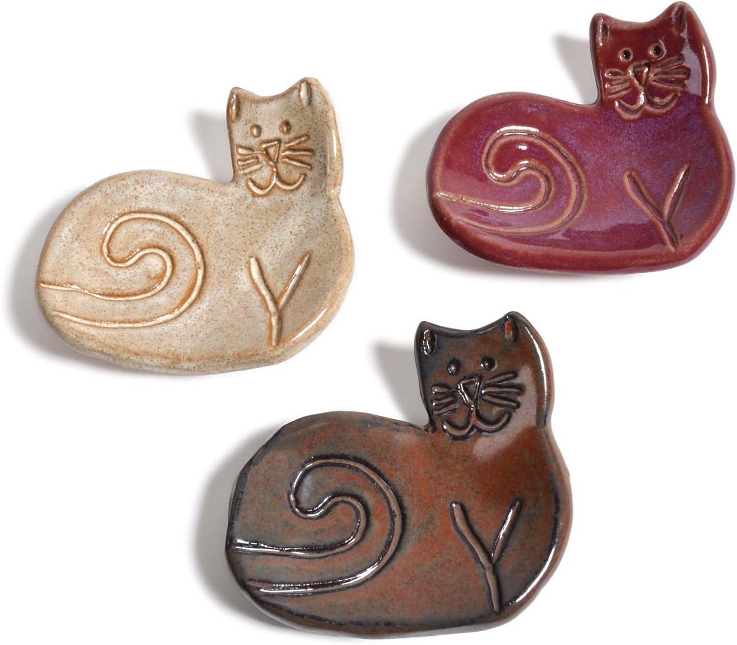 Cat Tea Bag Holder/Trinket Plate, Set of 3