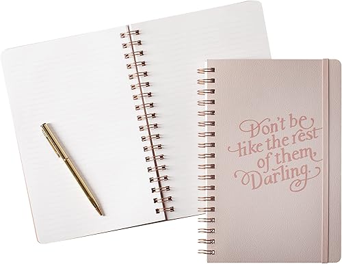 Miniatura 3 de Fringe Studio "DARLING" SIGNATURE SPIRAL Journal, cubierta flexible de cuero vegano flexible, encuadernación en espiral de doble anillo expuesto,