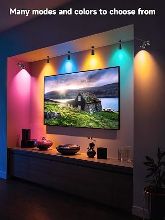 Tyute RGB LED Spotlights, Color Changing Picture Light for Wall with App & Remote, Music Sync, Ambient Lighting Indoor Spotlight for Living Room Bedroom Gaming Decor
