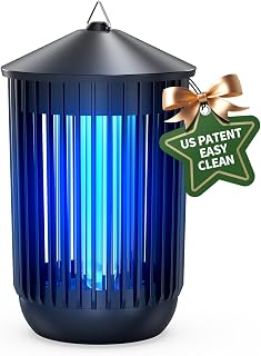 FlyOutGhostIn 20W Bug Zapper Outdoor Indoor - IPX4 Waterproof Mosquito Fly Trap, 4200V Electric Insect Killer for Patio Garage Backyard 2100 Sq Ft
