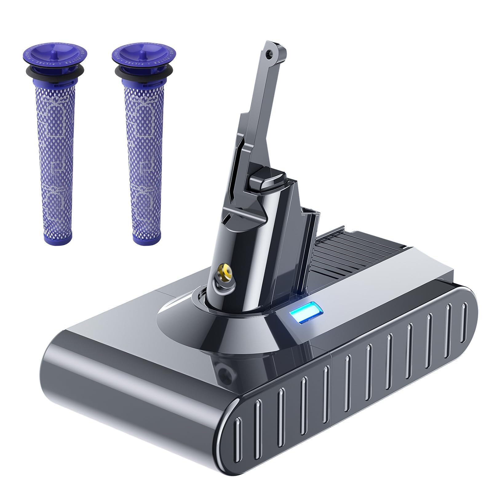 Upgraded Replacement for Dyson V8 Battery 7.0Ah 21.6V Compatible with SV10 Battery 215681 Animal/Absolute/Fluffy/Motorhead/Carbon Fiber Cord-Free Handheld Vacuum