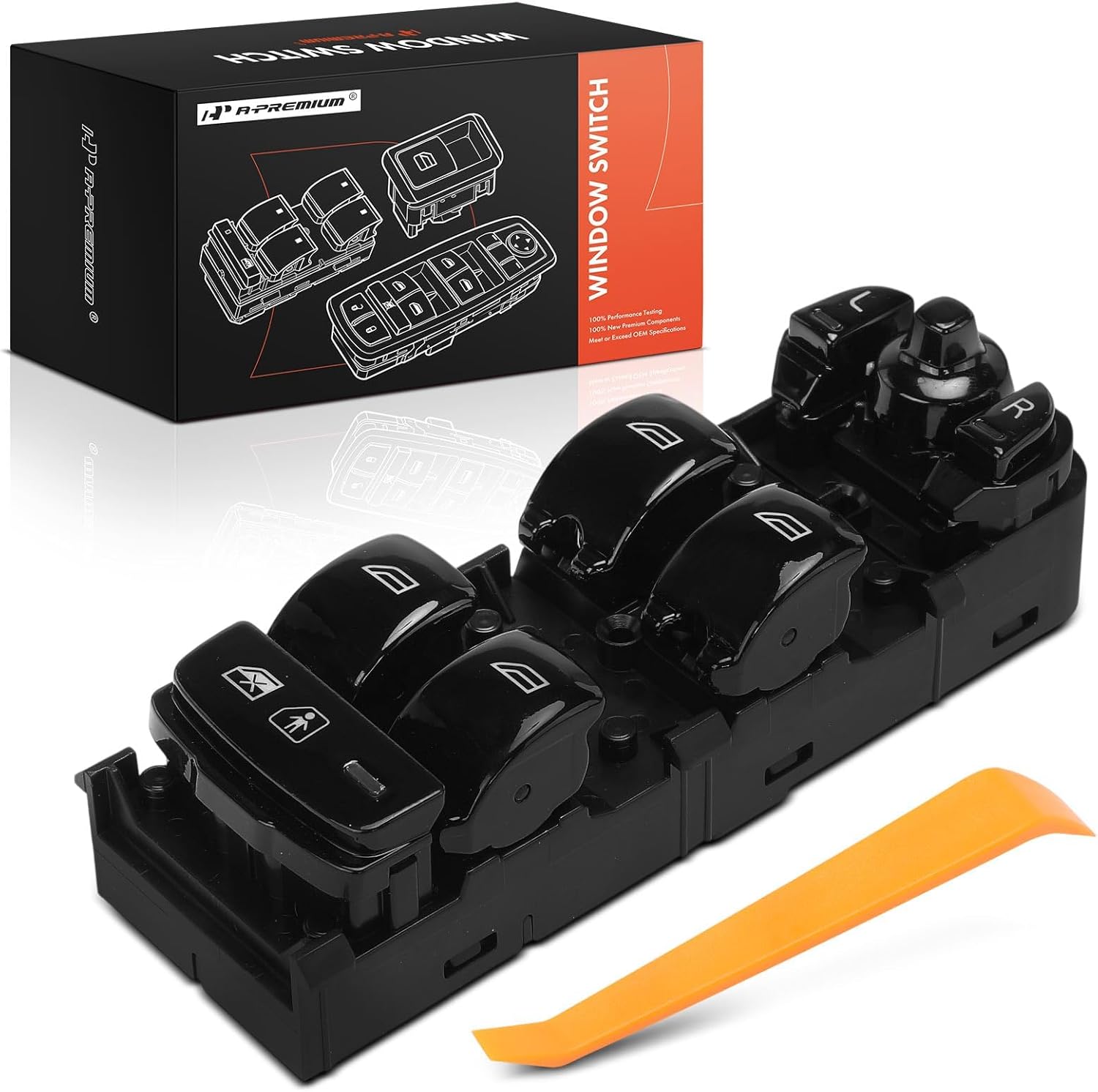 A-Premium Master Power Window Switch Compatible with Volvo XC90 2016/2018-2024, S90 2017-2017, V90 2018-2021, V90 Cross Country 2017-2024, Front Left Driver Side