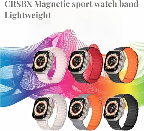 Miniatura 6 de Correa magnética compatible con Apple Watch Ultra 321 de 1.929 in, 1.811 in, 1.772 in, 1.732 in, 1.654 in, 1.614 in, 1.575 in, 1.496 in, correa de