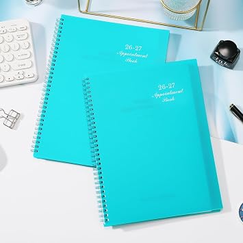 2026-2027 Weekly Appointment Book & Planner - Daily Hourly Planner 2026-2027, 9 x 11, July 2026 - June 2027, 30-Minute Interval, Lay - Flat, Spiral Binding, Thick Paper - Teal Green