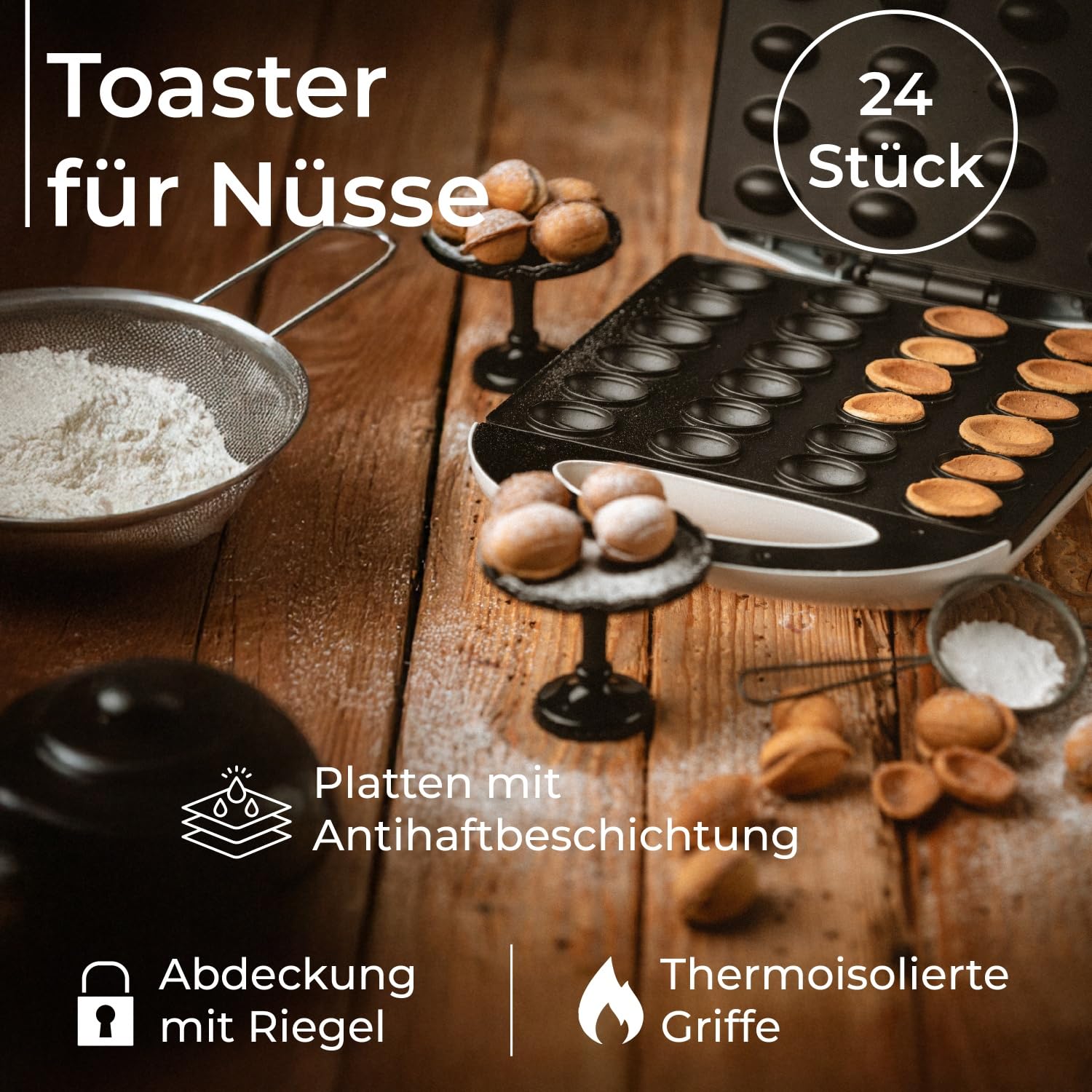 Adler AD 3039 Toaster für Nüsse Erdnüsse Haselnüsse Keksen XL 24 Plätze Max. 1600W