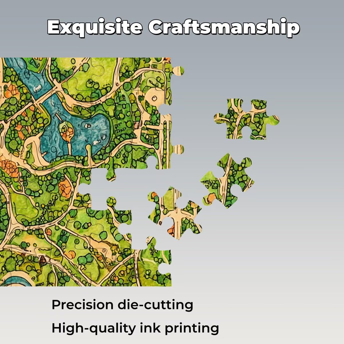 Puzzle 1500 elementów dla dorosłych drewniana mapa, puzzle retro, 87x57cm