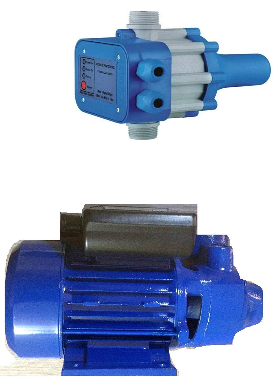 ELETTROPOMPA PERIFERICA POMPA MOTORE AUTOCLAVE 0,5 HP + PRESS CONTROL 2,2 BAR