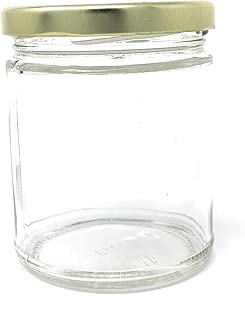 9 oz Straight Sided Glass Jar with Metal Gold Lid by Richards Packaging 12-pack - coolthings.us