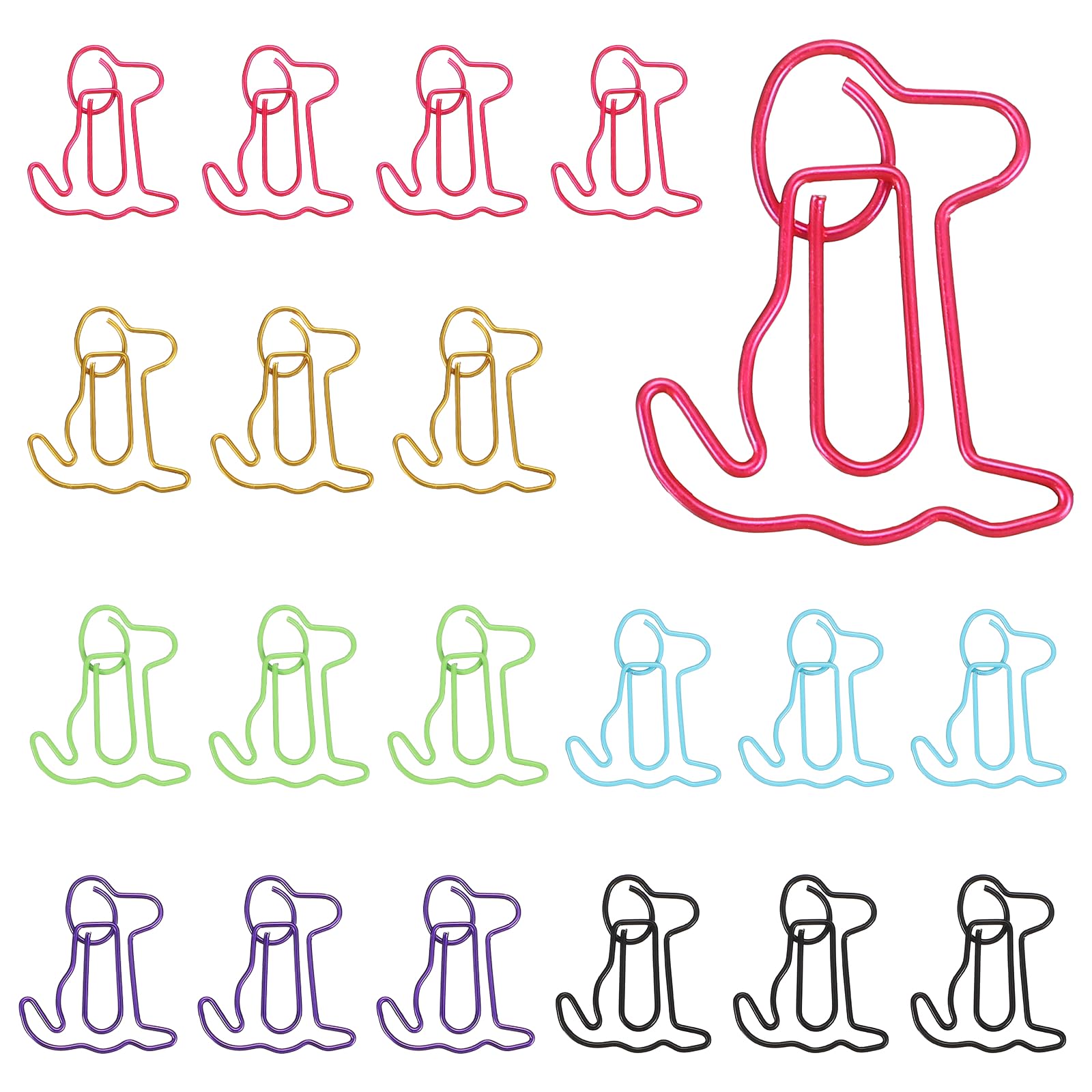 PATIKIL 20Pcs Paper Clip, Dog Shape Metal Paper Clip Rust-Proof Small Cute Lovely Decorative Bookmarks for Notebook Document Office Home Supplies, Multicolor