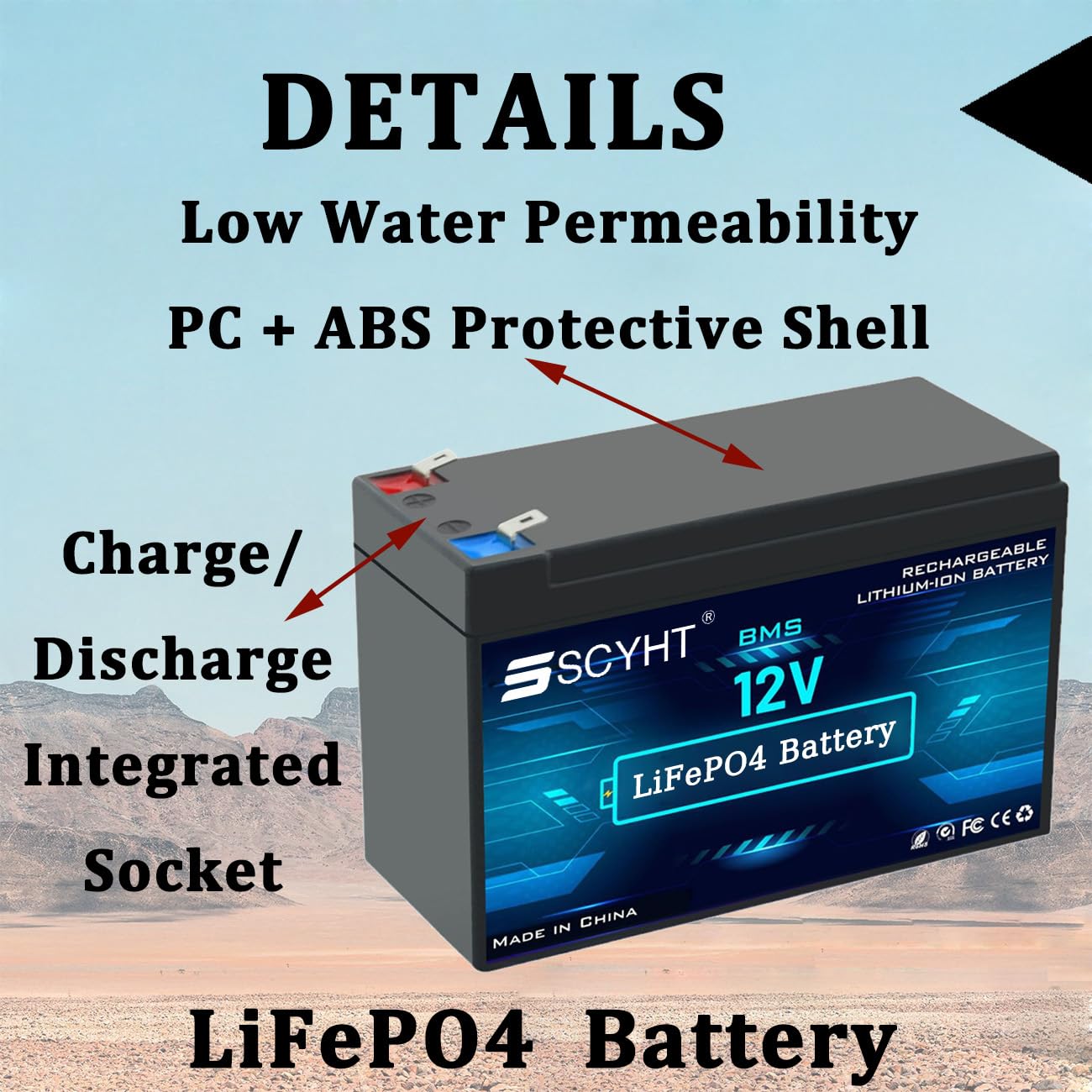 Akumulator LiFePO4 12 V 10 Ah 8 Ah Akumulator litowy 12 Ah Akumulatory zamienne 12 V Akumulatory litowo-jonowe do oświetlenia awaryjnego do silników 50 W - 150 W