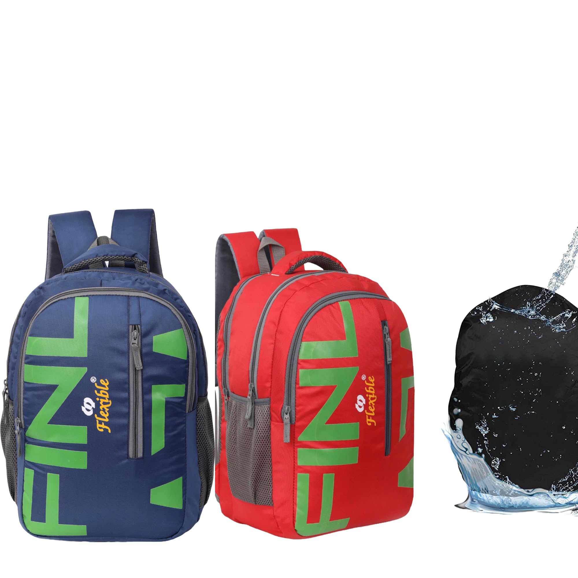 Flexible bags Large 35L Combo(Pack of 2) Casual School Bag|Laptop Backpack,College Bag with Rain cover for both boys &girls 35 L Laptop Backpack,NAVY BLUE, RED (B0CXF5CW15) Amazon Price History, Amazon Price Tracker