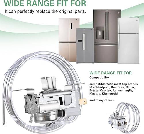 Miniatura 3 de Control de termostato WP2198202, termostato de refrigerador ultra duradero wp2198202, ajuste exacto para refrigeradores Whirlpool y Kenmore -